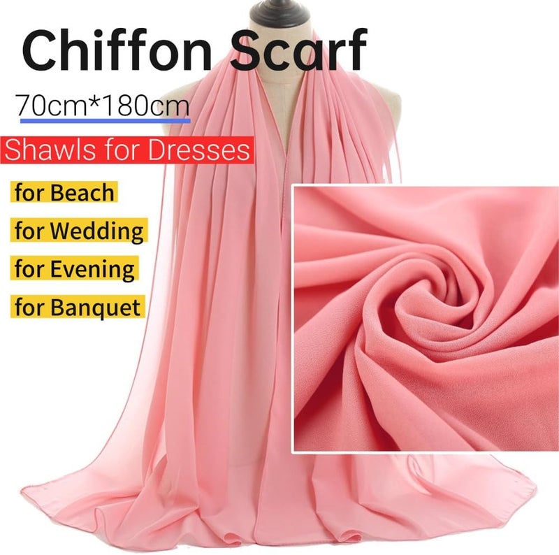 Harewom Chiffon Hijab for Women Sheer Shawl and Wraps for Wedding Bridal Scarves Summer Lightweight Sun-proof Scarf - Image 2